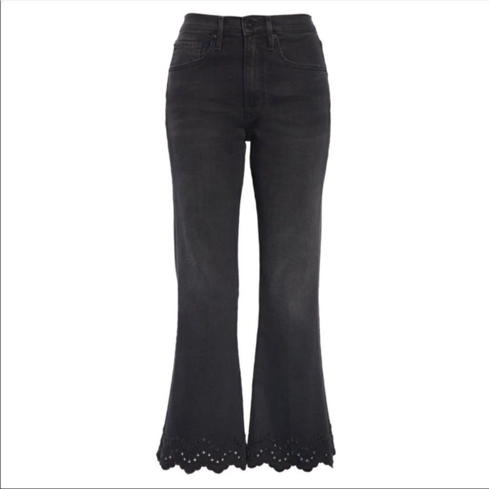 Frame  Lacey Eyelet Crop Jeans - Picture 5 of 9